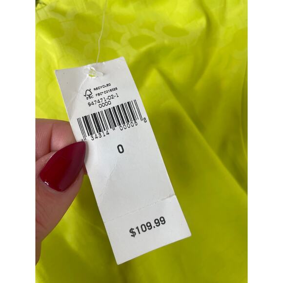 NWOT Banana Republic Canary Yellow Sleeveless Textured Lined Belt Sheath Dress 0 - Picture 7 of 8